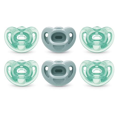 NUK Sensitive Orthodontic Pacifiers, 6-18 Months, 6 Pack, Green