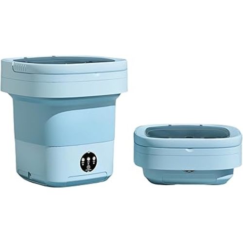 Portable washing machine,Mini Washer,11L upgraded large capacity foldable Washer.Deep cleaning of underwear, baby clothes and other small clothes.Suitable for apartments, dormitories, hotels (Blue)