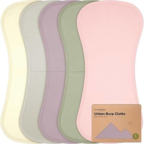 Organic Burp Cloths Baby Boy & Girl - 5-Pack Super Absorbent Cotton Burping Cloths for Babies, Soft & Plush Newborn Spit Up Rags, Infant Towels for Milk Spit Up, Unisex, Large 21" x 10" (Embrace)