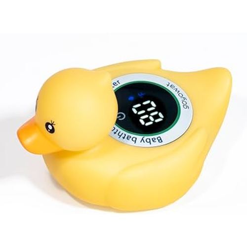 Baby Bath Thermometer,Newborn Swimming Safety Toy Thermometer,Bathtub Water Thermometer,Duck Baby Temperature Warning,Tub Floating Toy,LED Display Warning,