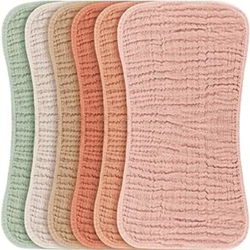 Amazon.com: Konssy Muslin Baby Burp Cloths Sets for Unisex- 6 Pack Large 100% Cotton Burping Clothes for Newborn, Baby Girls and Boys : Baby