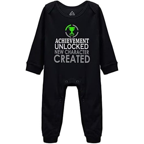 Achievement Unlocked New Character Created Baby Cartoon Long Sleeve Bodysuit Rompers