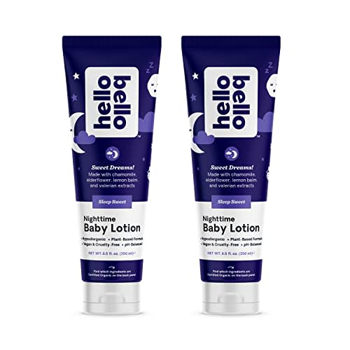 Hello Bello Premium Baby Lotion I Vegan and Cruelty Free Moisturizing, Non-Greasy Lotion for Babies and Kids I Sleep Sweet Scent I 17 FL Oz (2 Packs of 8.5oz)