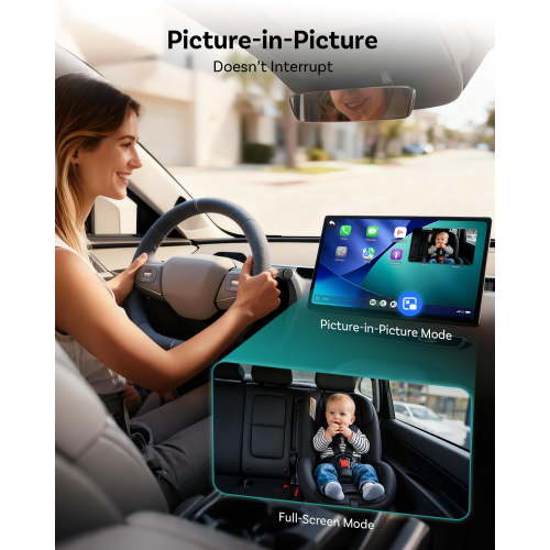 Ottocast Baby Car Camera Displaying on Car Screen,Built-in Wireless CarPlay Cabin Care Car Adapter, 1080P Clear No-Glow Night Vision,Split-Screen Navigation,150°Wide Angle