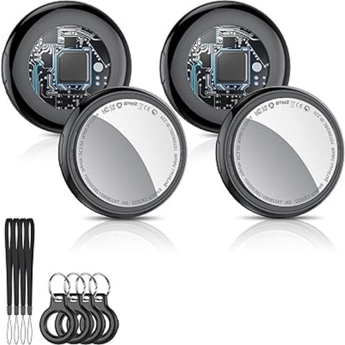 2025 New [Apple MFi Certified] (iOS Only) Air Tracker Tags-4 Pack, Bluetooth Tracker for Apple Find My, Replaceable Battery, Key Finder and Item Locator Smart Tag for Keys, Bags, Luggage, Pets, Wallet
