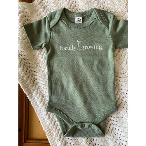 locally growing ~ organic cotton baby onesie ~ muted earth tones ~ gender neutral, eco-friendly, fair-trade ~ baby shower gift ~ earth day
