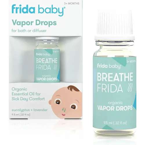 Frida Baby Breathefrida Vapor Bath Drops, Baby Congestion Relief with Eucalyptus Essential Oil for Humidifier, Aromatherapy Oil Help Baby Breathe Easy