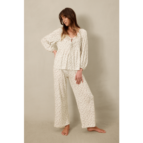 Strawberry Tie-Top Long-Sleeve Women’s Sleep Set