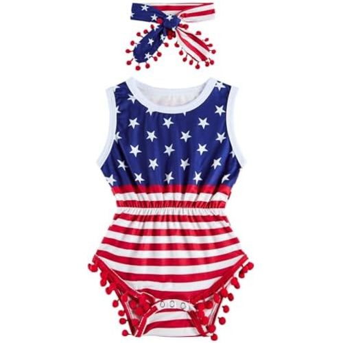 Baby Girl Clothes 0-24 Months Floral Sleeveless Newborn Romper Jumpsuit Outfit Set with Headband