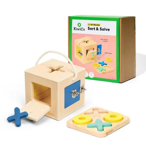 KiwiCo Sort & Solve Wooden Toy Activity Play Center 12m+ - 6pc