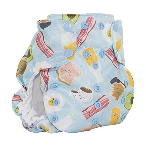 No Prep Organic Cloth Diaper – Smart Bottoms Dream Diaper 2.0 – Washable, Reusable – Natural Fiber Interior (Sunnyside)