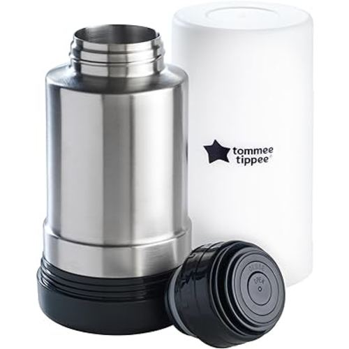 Tommee Tippee Closer to Nature Portable Travel Baby Bottle and Food Warmer, Ideal for Travel, Thermal Insulation, Stainless Steel Flask with Leak-Proof Lid