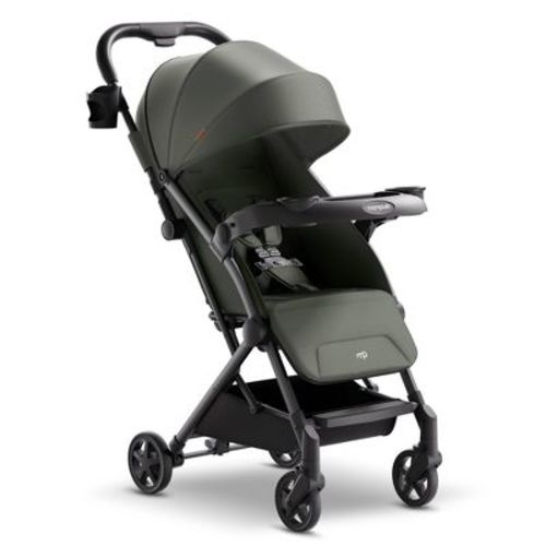 Mompush Lithe V2 Lightweight Travel Stroller - Forest: Adjustable Handle, Foot Operated Brake, Pneumatic Tires, 40 Lbs Capacity