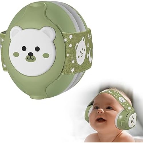 Baby Earmuffs-Infant Ear Protection for Babies 0-36 Months, 25dB NRR Baby Noise Cancelling Headphones with Little Bear Design,Baby Flight Essentials for Travel/Improves Sleep/Outdoor