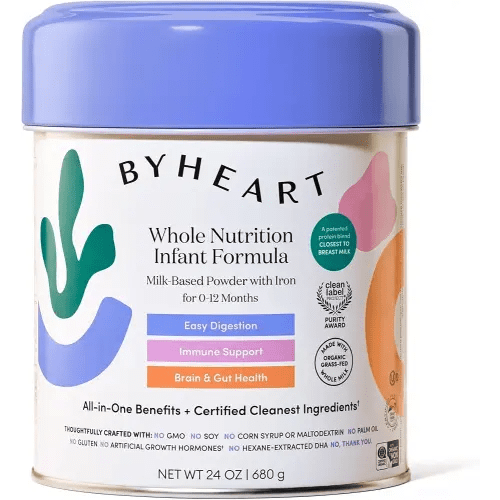 ByHeart Infant Formula Powder for Infants 0-12 Months, Made With Organic Whole Milk, Clean Label Project Certified, Closest-to-Breast Milk Baby Formula Patented Protein Blend, 24 Ounce (Pack of 1)