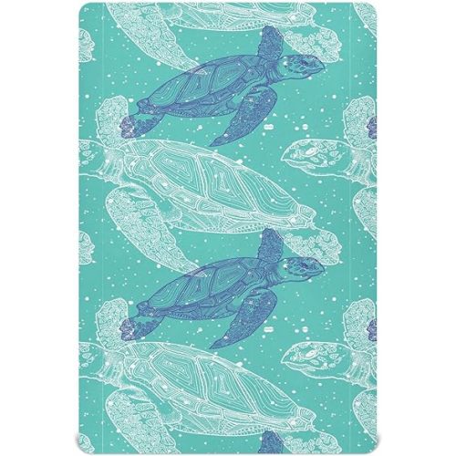 Sea Turtles Mandala Crib Sheets for Boys Girls - Portable Microfiber Fitted Crib Sheet for Standard Crib and Toddler Mattress, Soft & Breathable, 28x52 Inch