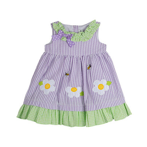 Baby Girls Lady Bug Seersucker Dress with Diaper Cover