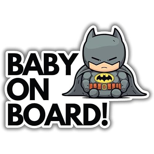 Baby on Board Stickers | Kids in Car Pack of 2 stickers (Bat Baby 02)