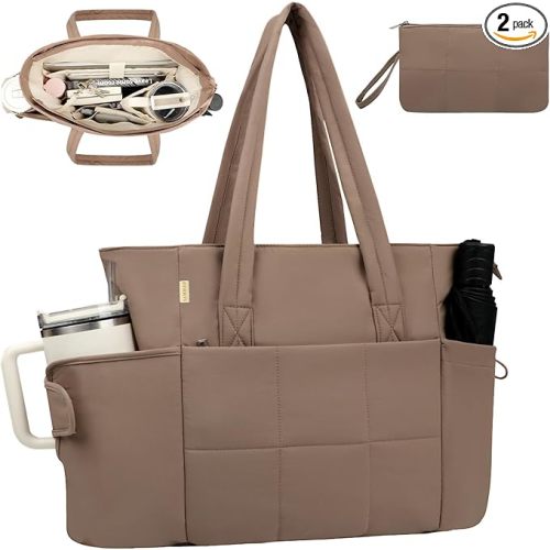 Puffer Tote Bag (Brown)