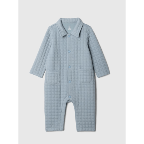 Baby Quilted Jacquard One-Piece in new england sky blue, size: 3-6 M