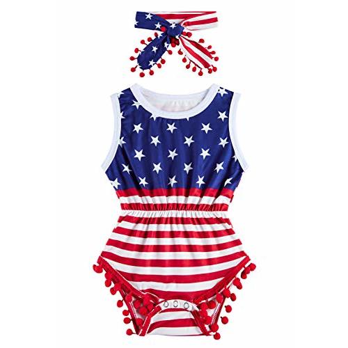 UNICOMIDEA Baby Girls Outfit Newborn Romper Jumpsuits Sleeveless One-Piece Clothes 0-24 Months Bodysuit with Headband