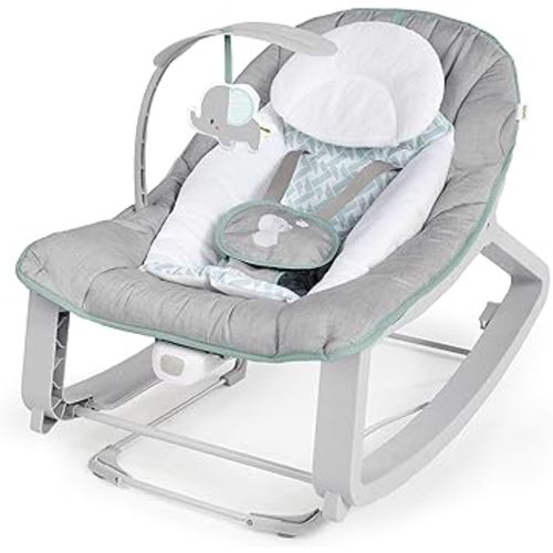 Ingenuity Keep Cozy 3-in-1 Grow with Me Vibrating Baby Bouncer, Seat & Infant to Toddler Rocker, Vibrations & -Toy Bar, 0-30 Months Up to 40 lbs (Weaver)