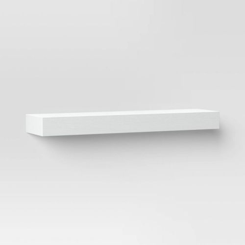 24" Floating Dark Wood Shelf White - Threshold™: Modern Storage, Wall Mounted, Fsc Certified Wood