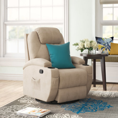 RecliningMassage Chair with Swivel and Rocking Function