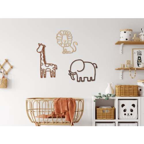 Safari Trio Wall Nursery  Decor / Home / Kids / Animals / - Etsy