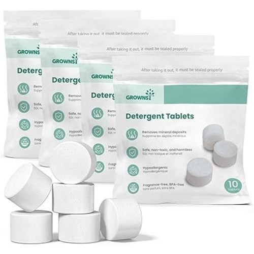 GROWNSY Detergent Washing Tablets 40PCS for Momcozy, Baby Brezza, Papablic, and Griwnsy Bottle Washer, Compatible with All Brands Baby Bottle Washers