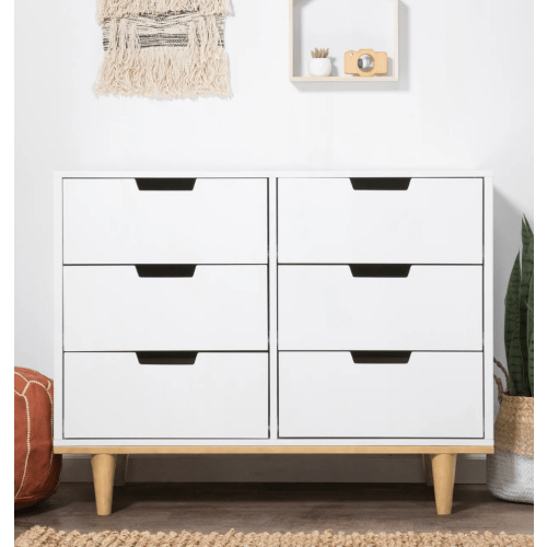 DaVinci Marley 6-Drawer Double Dresser (White/Natural)