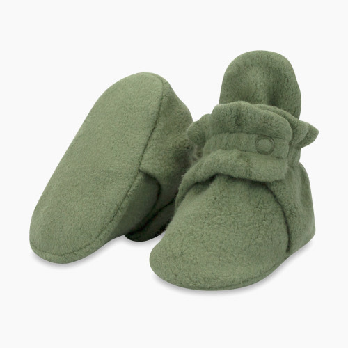Zutano Cozie Fleece Bootie - Olive, 6 M