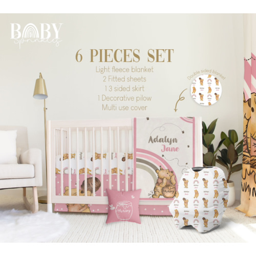 WINNIE THE POOH Nursery Crib Bedding Set, Winnie the pooh Baby Crib Bedding, Baby Pooh Nursery, Personalized Baby Blanket, Baby Girl Nursery