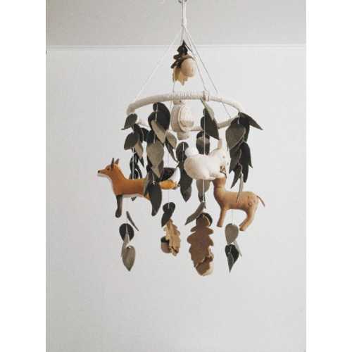 Woodland mobile, baby mobile, woodland nursery decor, animals forest mobile,hanging crib mobile, baby shower gift