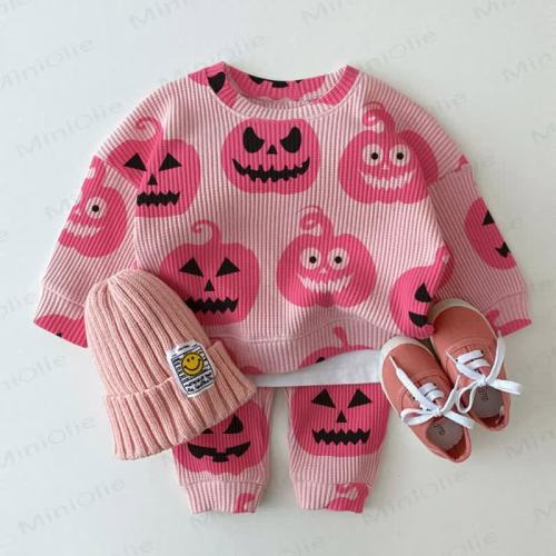 Baby Toddler Pink Halloween Pumpkin Waffle 2-piece Set – MiniOlie