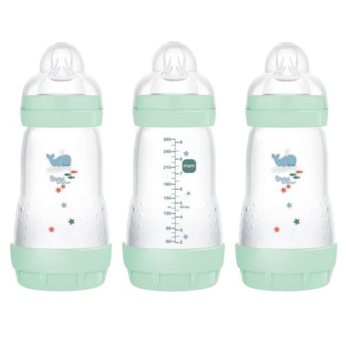 MAM Easy Start Anti-Colic Baby Bottle - Mint - 9oz/3pk