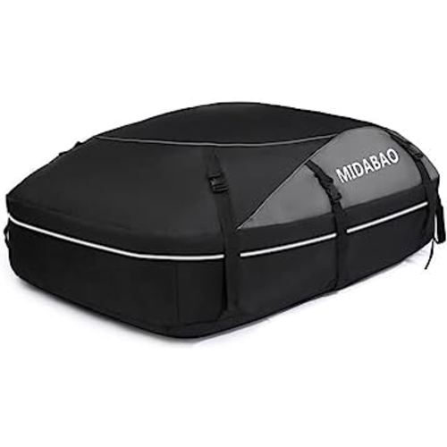 MIDABAO 20 Cubic Waterproof Duty Car Roof Top Carrier-Car Cargo Roof Bag Car Roof Top Carrier - Waterproof & Coated Zippers- Includes Anti-Slip Mat- for Cars with or Without Racks