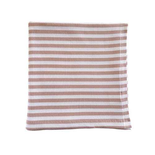 Tan Stripe / Organic Ribbed Swaddle