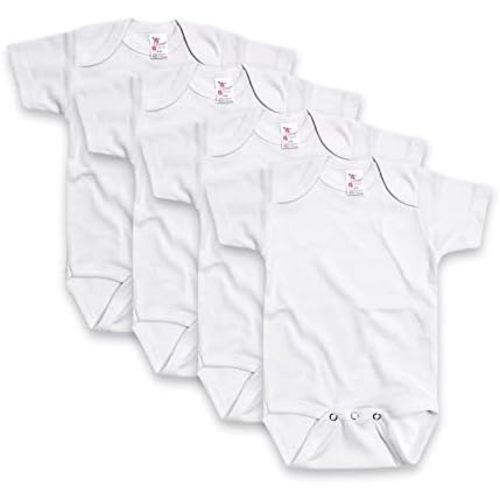 Unisex Baby 4-Pack Short Sleeve Sublimation White Bodysuit 100% Polyester Wholesale Bulk