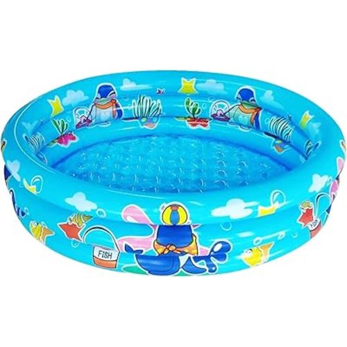 3 Rings Kiddie Pool for Toddler, 48”X12”，Kids Swimming Pool, Inflatable Baby Ball Pit Pool, Small Infant Pool (Blue)