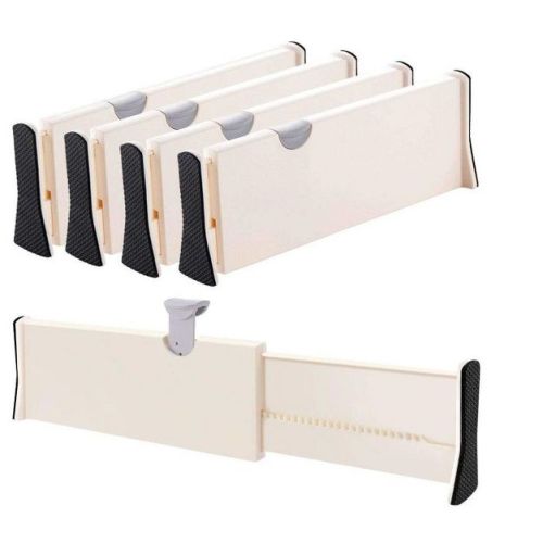 MPM Extra Long 4 pack Drawer Divider, Adjustable Drawer Organizer, Expandable Separator