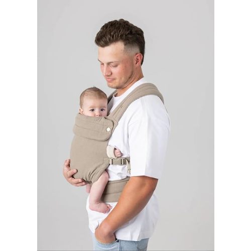 Mabē Monarch Ergonomic Baby Carrier - Premium Cotton Soft Structured Infant Carrier with Hip Healthy Design, 3 Carry Positions for Newborn to Toddler (7-35lbs) (Stone Sage)