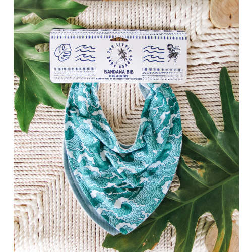 Ocean Waves Bamboo Bandana Bib