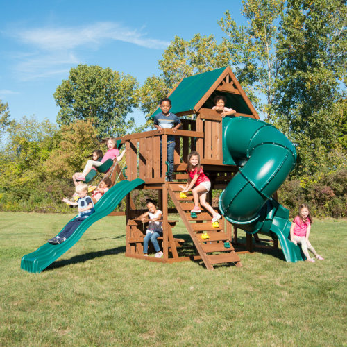 Swing-n-Slide Denali Tower Wooden Play Swing Set | Wayfair