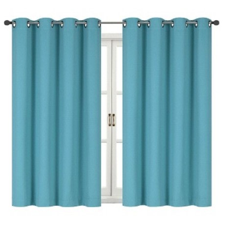 Kate Aurora 100% Thermal Room Darkening Bath & Kitchen Window Curtains, Color: Teal, Size: 50 in. w x 63 in. l