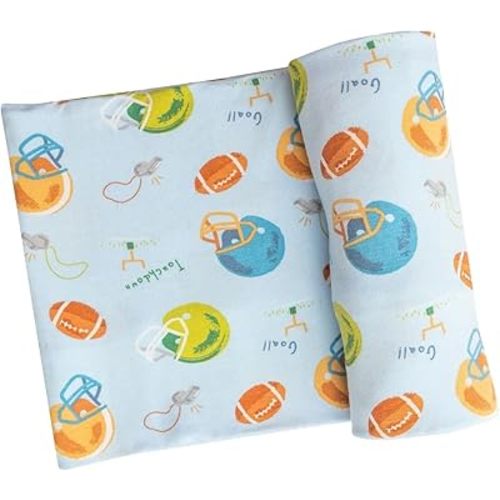 Angel Dear - Football/Blue Swaddle Blanket 45x45