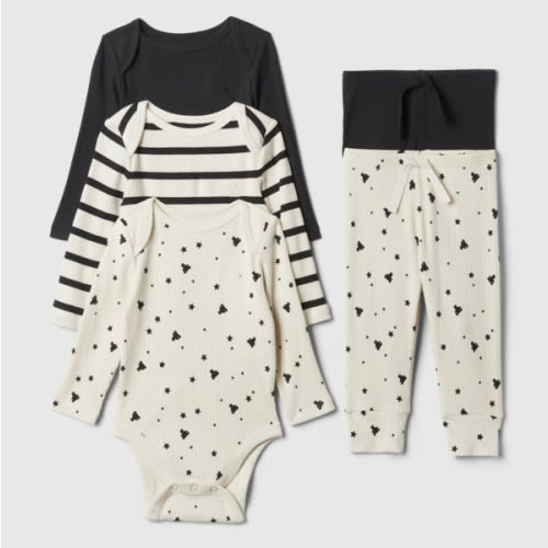 Baby First Favorites Rib Outfit Set (5-Pack) in chino beige