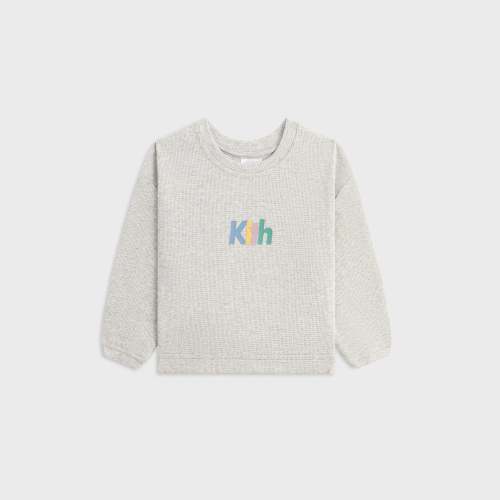 Kith Baby Waffle Nelson Crewneck - Light Heather Grey