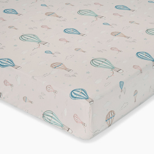 Crane Baby Cotton Sateen Crib Fitted Sheet - Hot Air Balloon