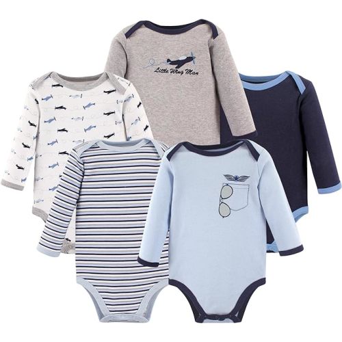 Luvable Friends Baby Cotton Long-Sleeve Bodysuits
